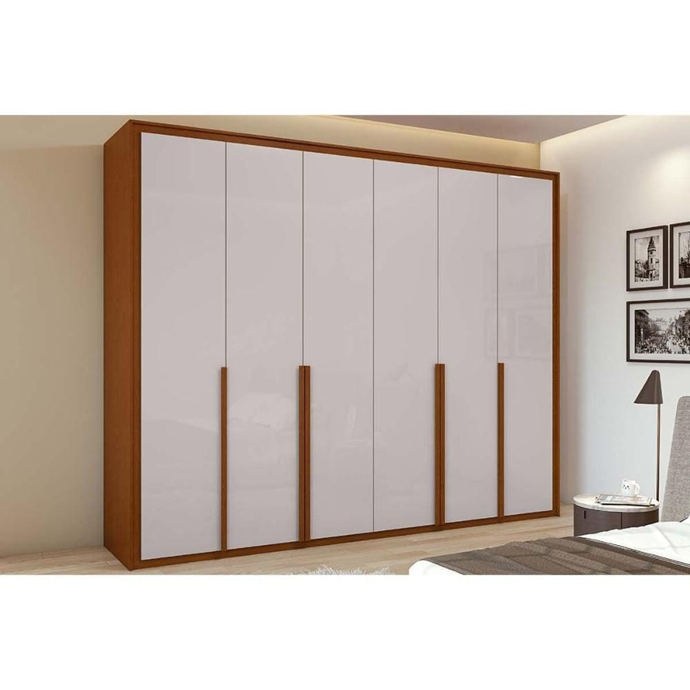 Guarda Roupa Casal 6 Portas e 6 Gavetas Imperatore Frassino/Off White - Lopas