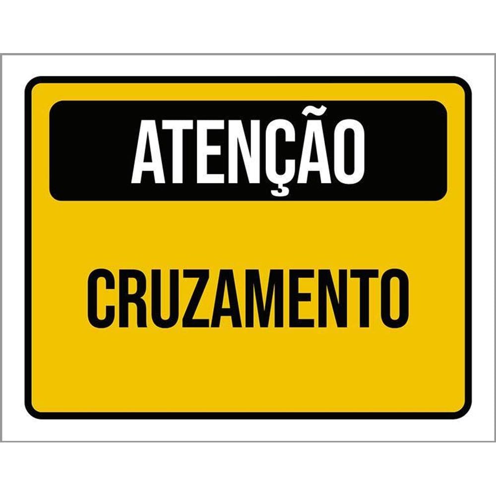 Kit 3 Placas Sinalização Atenção Cruzamento