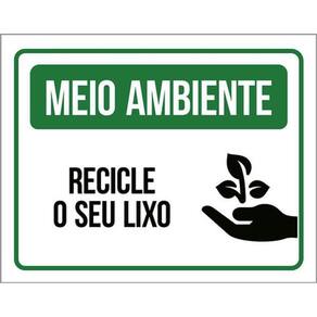 Kit 3 Placas Meio Ambiente - Recicle O Seu Lixo Verde