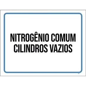 Placa Sinalização - Nitrogênio Comum Cilindros Vazios 36X46