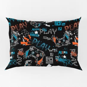 Porta Travesseiro Fronha Avulsa Game Win 70cm X 50cm - Estampa Digita Nerd Geek