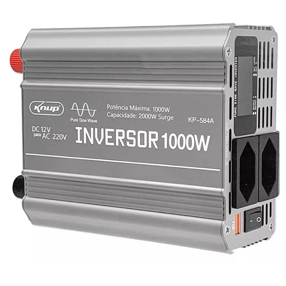 Inversor Tensão 1000W Conversor Senoidal Onda Pura 12V 220V