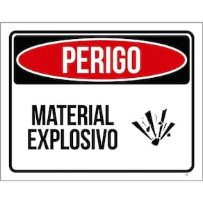 Placa Perigo - Material Explosivo - De Sinalização 36X46
