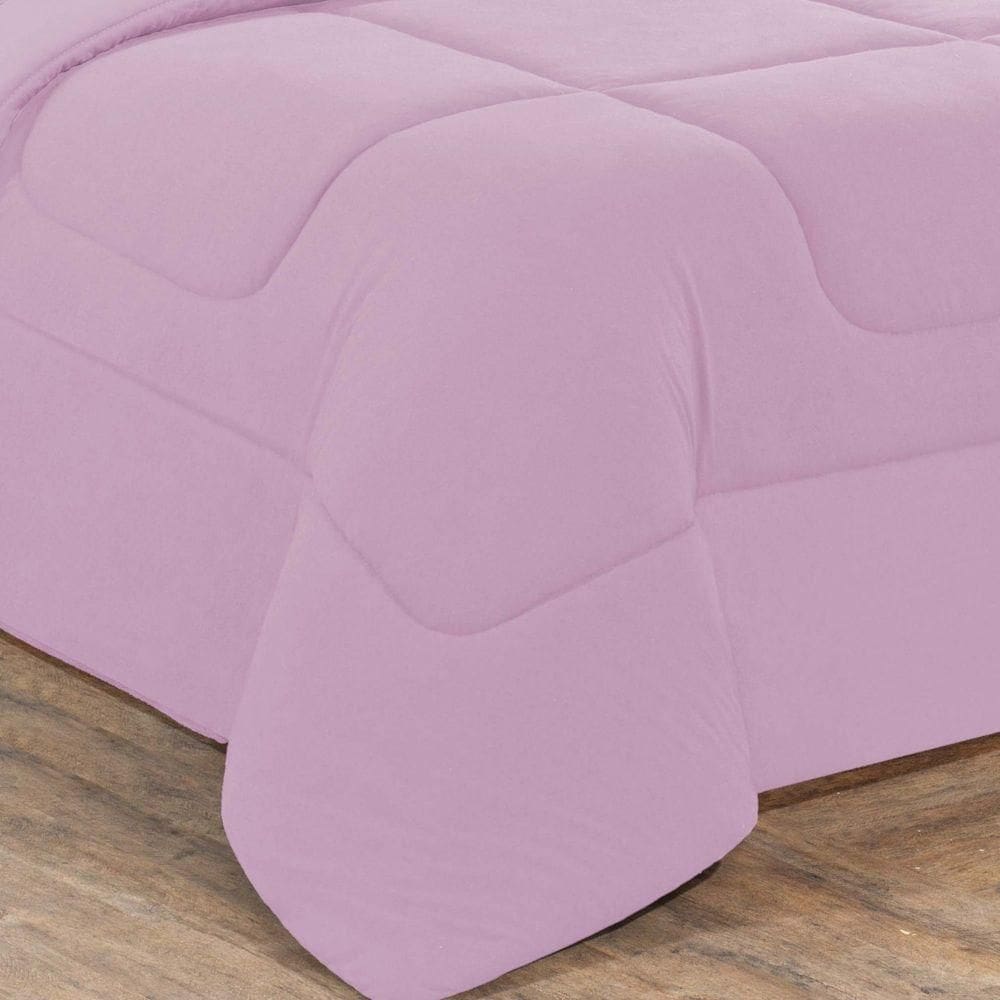 Kit Edredom + Jogo De Lençol Malha 100% Algodão Gran Moratta 5 Peças Solteiro - Rosa Bebê-rosa Bebê