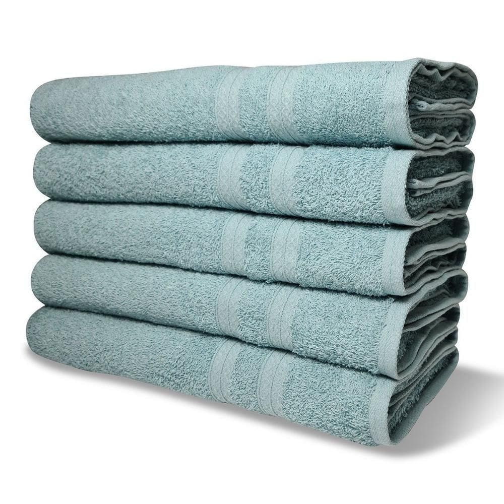 Kit Com 6 Toalhas Banho 430g/m² Grande Grossa 80x150cm Itália Soft - Verde