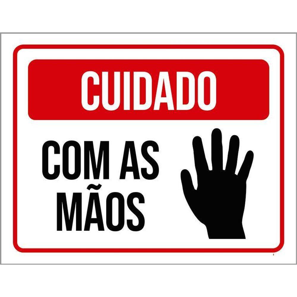Kit 3 Placas Cuidado Com As Mãos