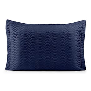 Porta Travesseiro Avulso 70cm X 50cm Com Debrum 1 Peça Laura Matelado 100% Poliéster Toque 200 Fios Cor:azulmarinho