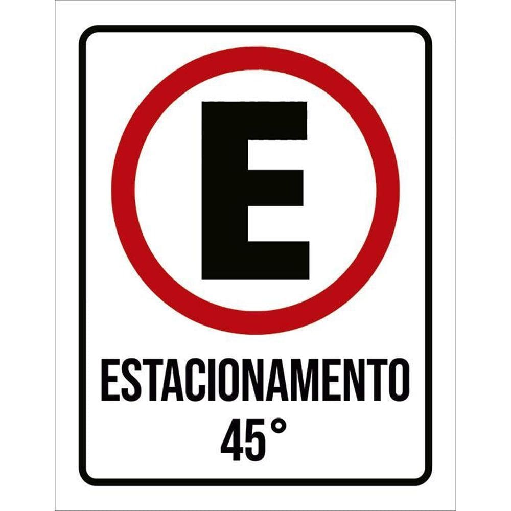 Placa Estacionamento 45 Graus 36X46