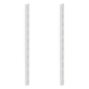 Kit 2 Trilho Prateleira Cremalheira Aço Simples 1M Branco
