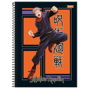 Caderno Jujutsu Kaisen Anime Espiral 1 Matéria 80F Escolar