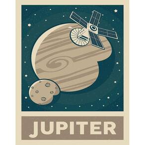 Placa Decorativa Espaço - Planeta Jupiter 36X46