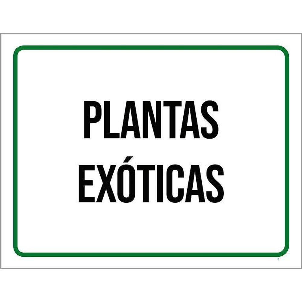 Placa Sinalização Verde - Plantas Exóticas 36X46