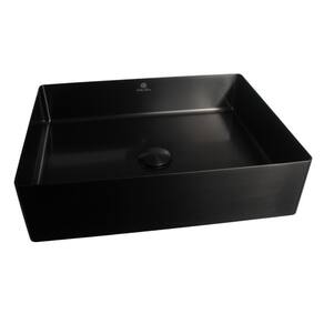 Cuba Redonda Banheiro Aço Inox 304 Preta Com Válvula Click