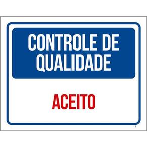 Kit 3 Placas Controle De Qualidade Aceito