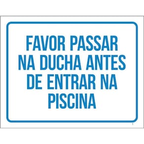 Kit 3 Placas Favor Passar Ducha Antes Entrar Piscina