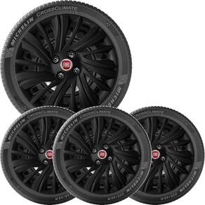 4X Calota Fiat Punto Palio Siena Aro 14 Preto 224B