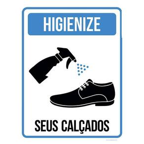 Placa Sinalização Higienize Seus Calçados 36X46