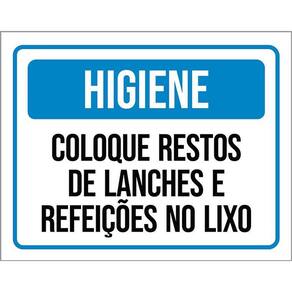 Placa Higiene Coloque Resto Lanches Lixo 36X46