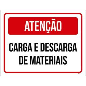 Kit 3 Placas Atenção Caga Descarga Materiais