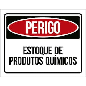Placa De Sinalização Estoque De Produtos Químicos 36X46