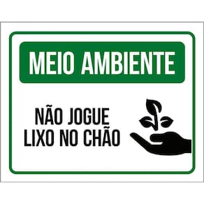 Placa Não Jogue Lixo No Chão Sinalização Meio Ambiente 36X46
