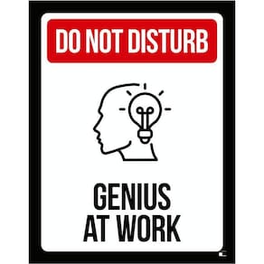 Placa Sinalização - Do Not Disturb Genius At Work 36X46