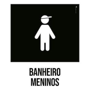 Kit 3 Placas Banheiros Meninos Desenho