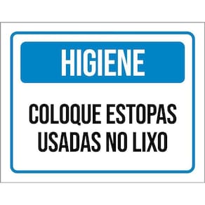 Placa Higiene Coloque Estopas Usadas No Lixo 36X46