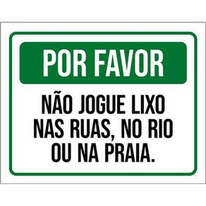 Kit 3 Placas Por Favor Não Jogue Lixo Ruas Rio Praia