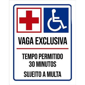 Placa Vaga Exclusiva Deficientes Hospital 30 Minutos 36X46