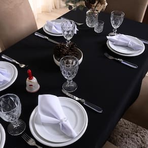 Toalha De Mesa Basic 3,00M 10 Lugares Oxford Natal Preto
