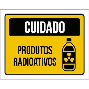 Kit 3 Placas Cuidado Produtos Radioativos
