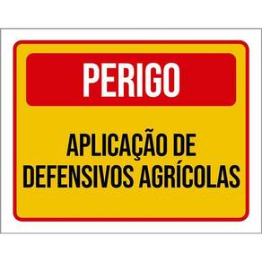 Kit 3 Placas Perigo Aplicação De Defensivos Agrícolas