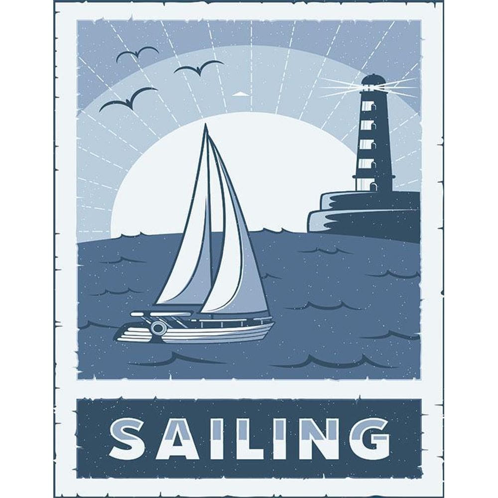 Placa Decorativa - Sailing Navio Barco 36X46
