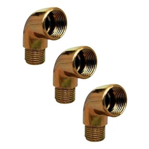 Kit 3 Joelho Cotovelo Curva Metal Dourado Rm X Rf 1/2`` X90