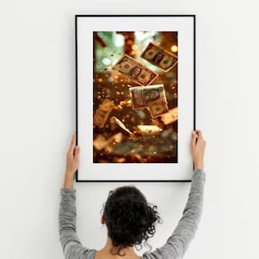 Quadro Lei Atração Chuva De Dinheiro - 60X48Cm