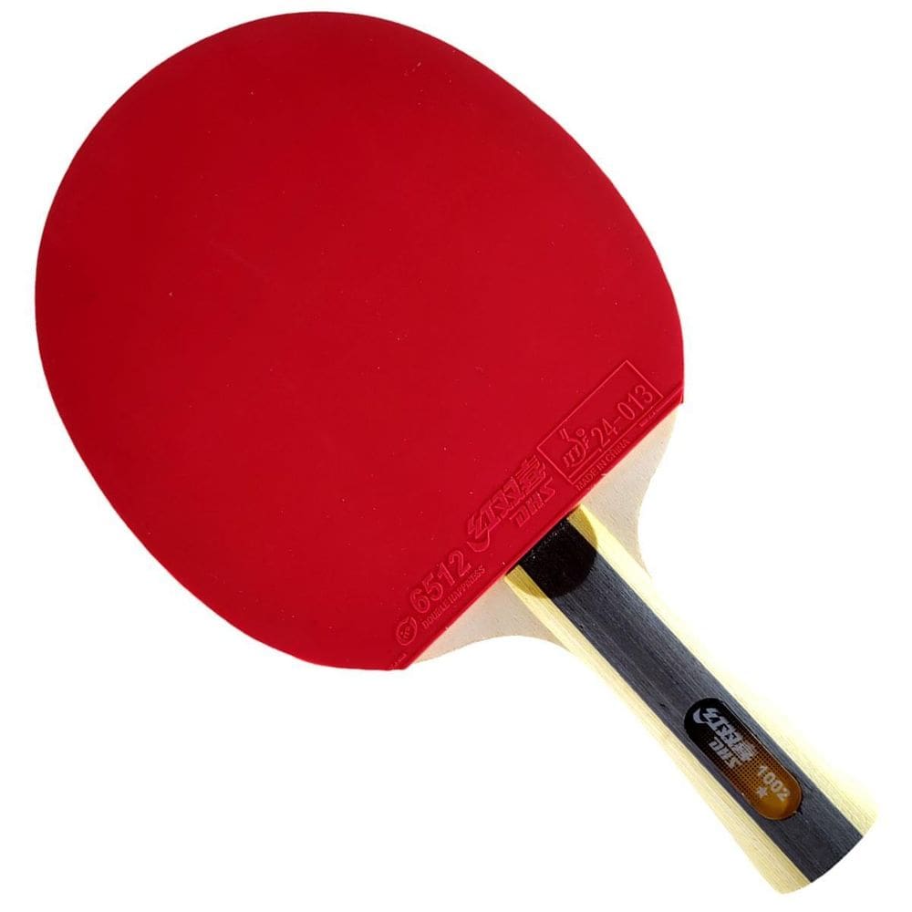 Raquete De Ping Pong Dhs 1002 Preta/Vermelha + Raqueteira