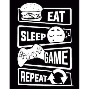Placa Decorativa - Eat Sleep Game Repeat 36X46