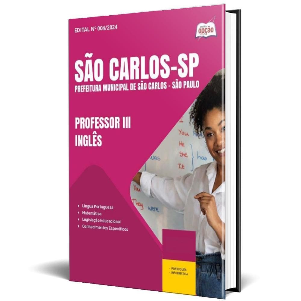 Apostila Prefeitura São Carlos Sp 2024 Professor Iii Inglês