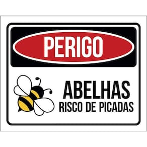 Placa Perigo - Abelhas Risco De Picadas 36X46