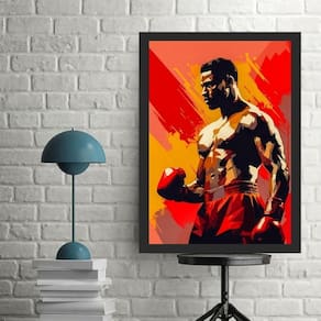 Quadro Decorativo Arte Lutador De Boxe 33X24Cm