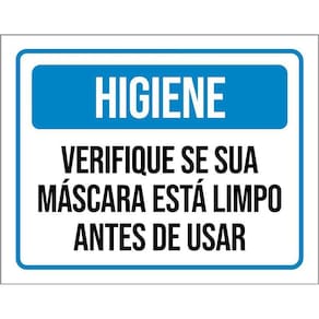 Placa Higiene Verifique Sua Máscara Está Limpa 36X46