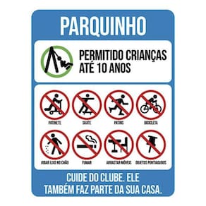 Placa Sinalização - Parquinho Regras De Uso 36X46