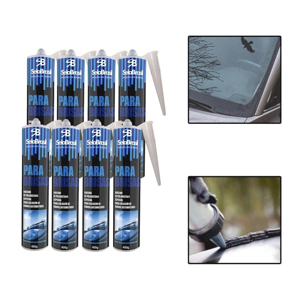 Kit 8 Cola Tubo Para Brisa Janela Vidro Adesivo Automotivo