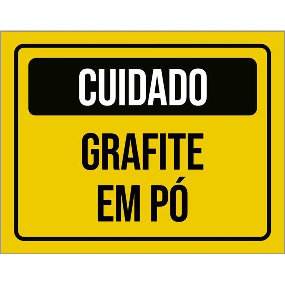 Placa De Sinalização - Cuidado Grafite Em Pó 36X46