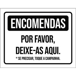Placa De Sinalização - Encomendas Deixe-As Aqui 36X46