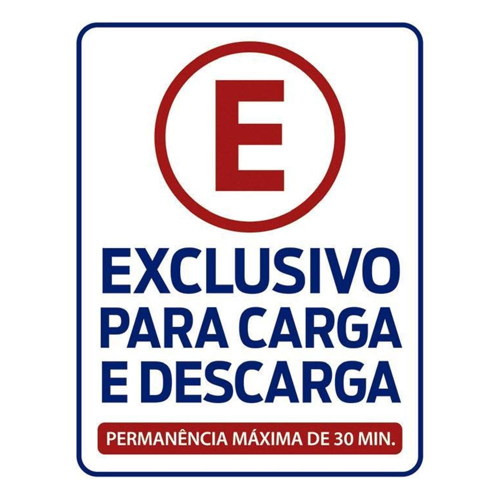 Placa Estacionamento Exclusivo Carga Descarga 36X46