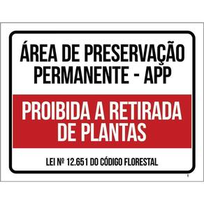 Placa Área Preservação Permanente Retirada De Plantas 36X46