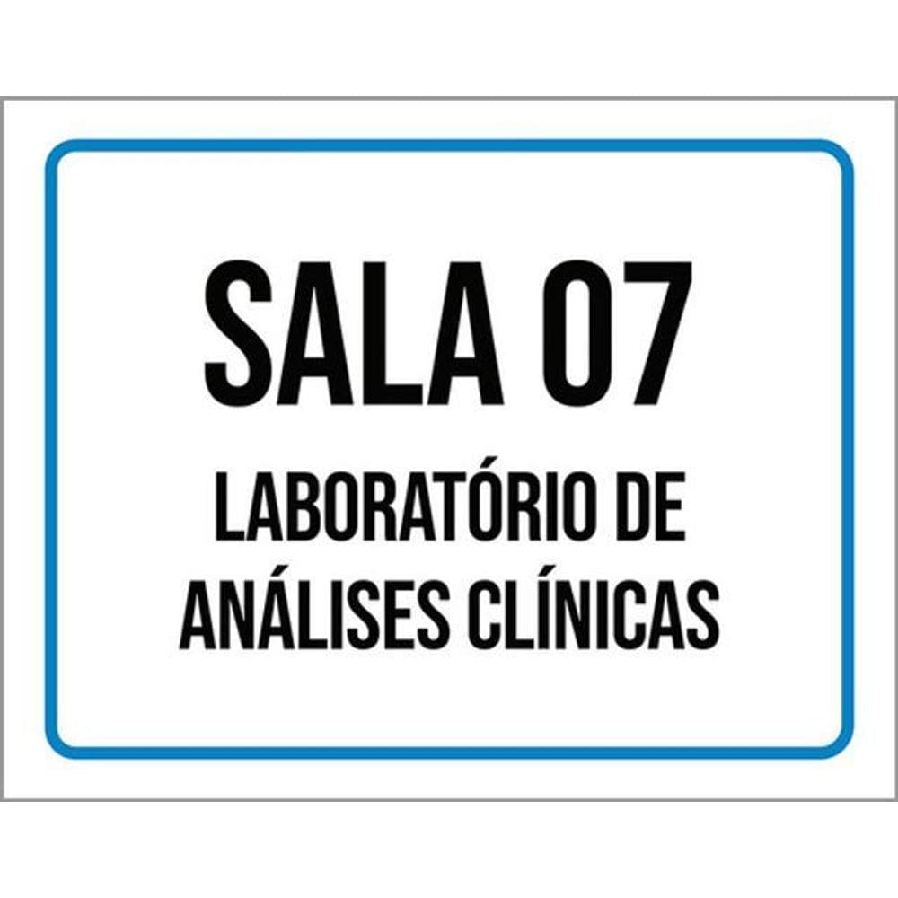 Kit 3 Placas Sinalização - Sala 03 Laboratório Análises