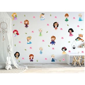 Adesivo De Parede Princesas Cute E Pets Aquarela